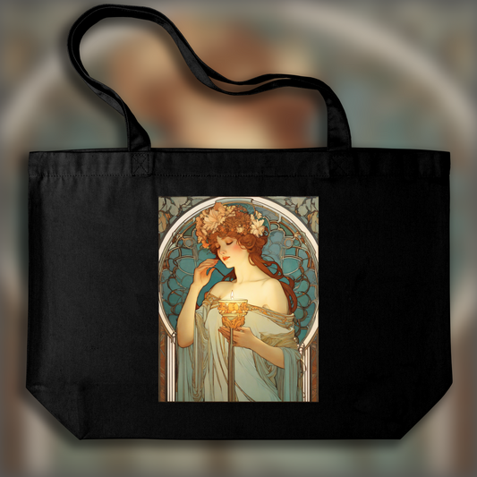 Tote bag - Enchanting fusion of ornate lines and flowing shapes, Candle - 3334389646