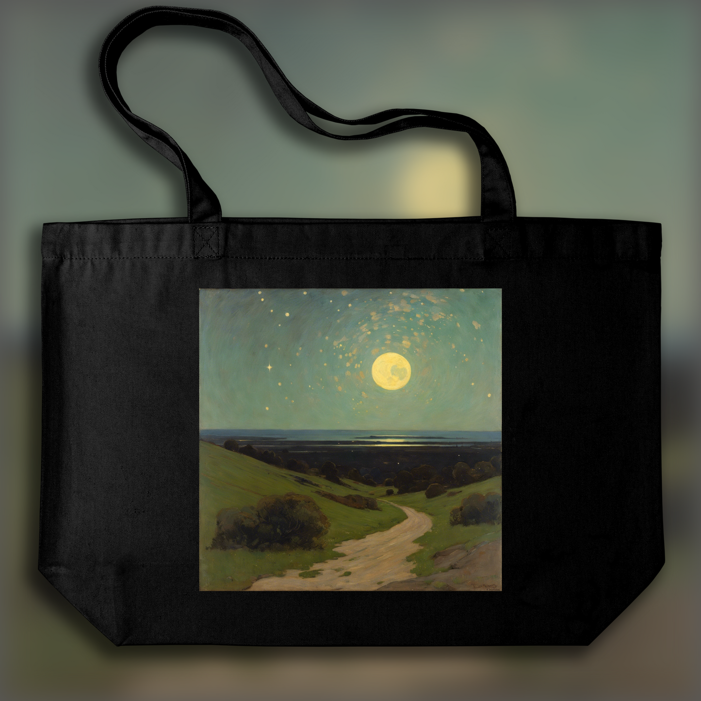 Tote bag - Tonalist, poetic and evocative painting in muted tones, Astronomy - 3911422926