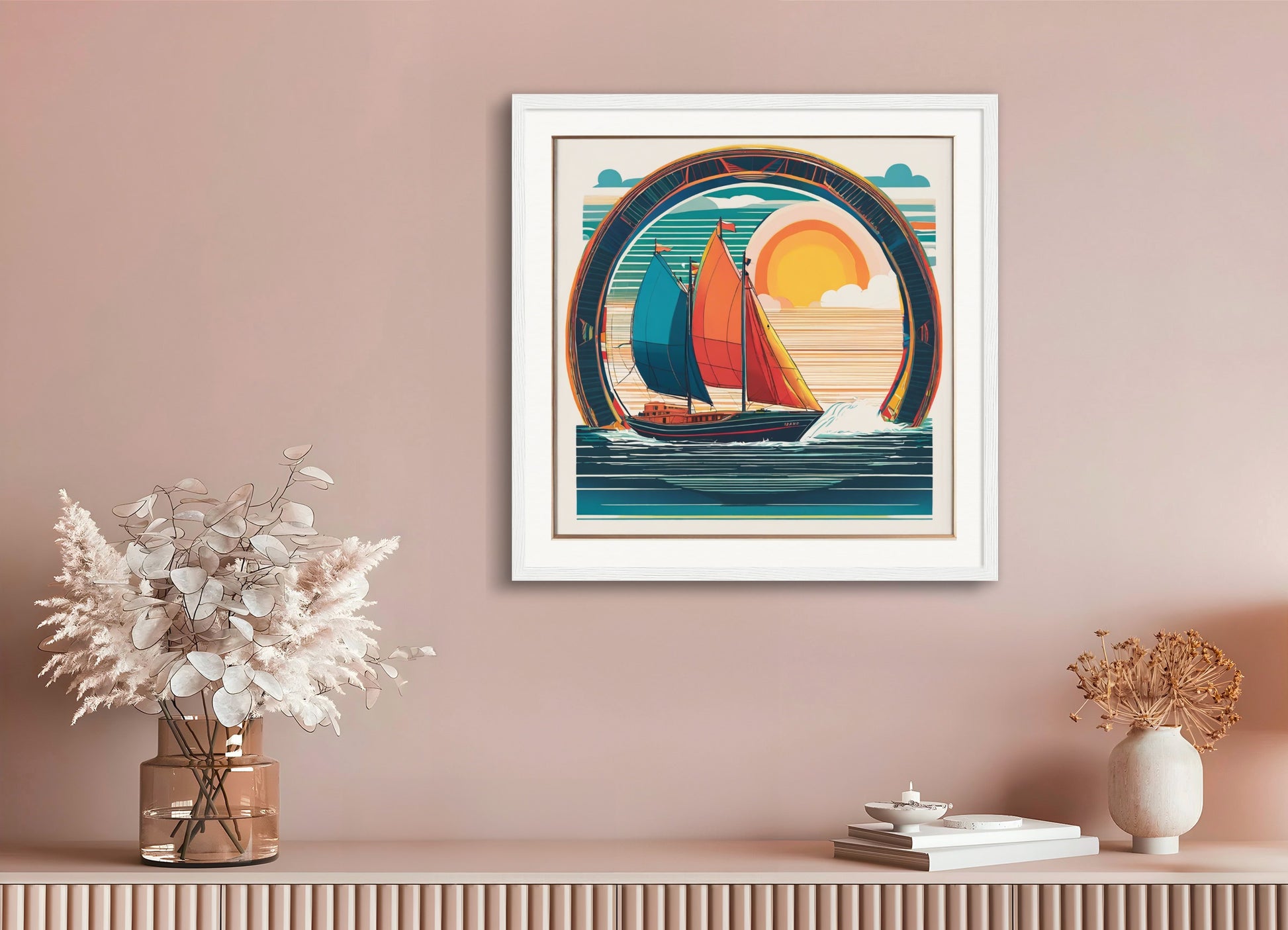 Poster with wood frame: , Boat