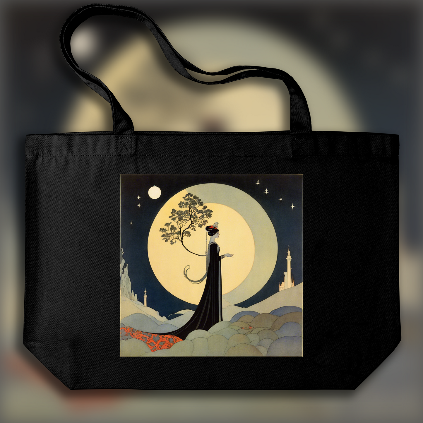 Tote bag - Whimsical American illustration with enchanting and fantastical elements, Shadow - 2520635280