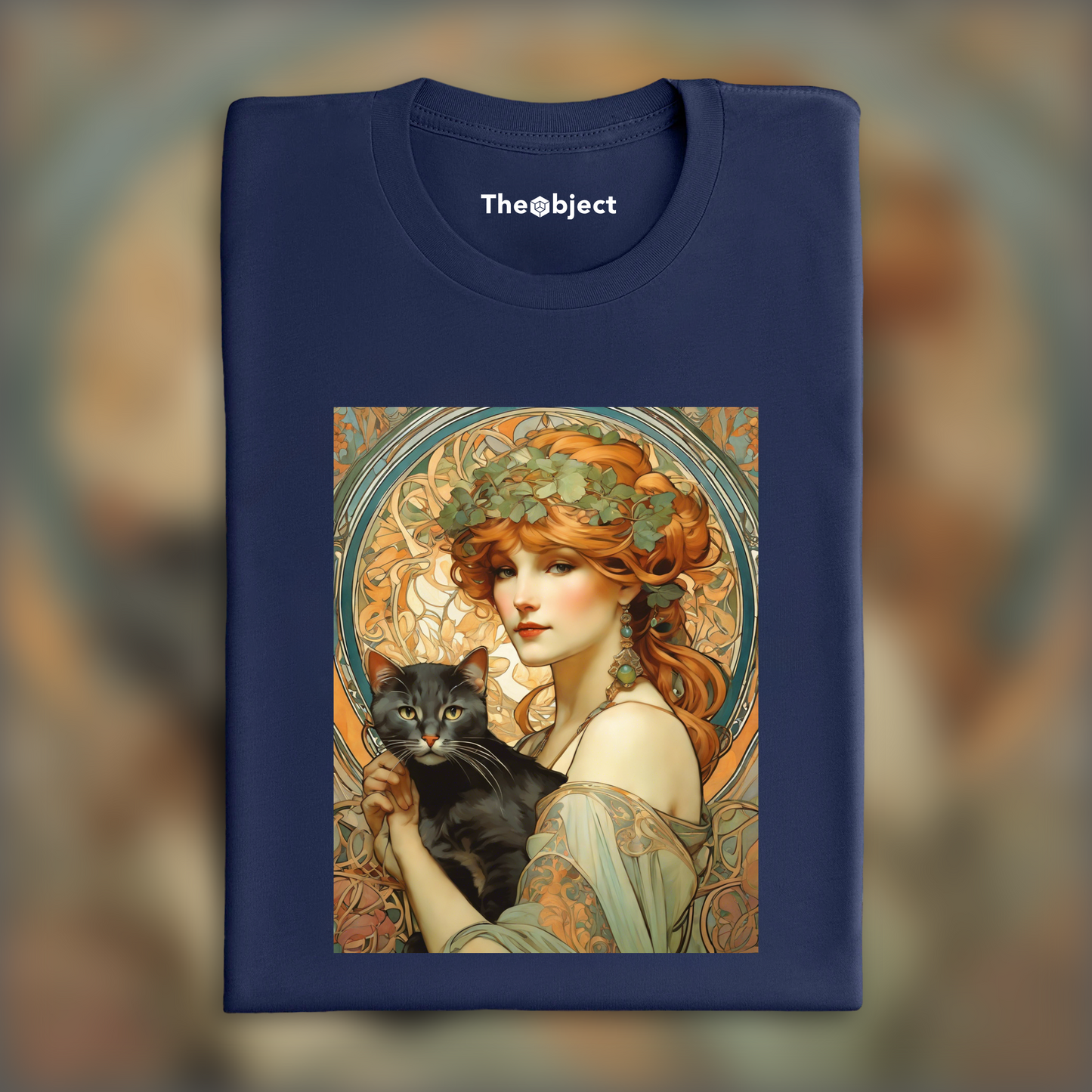 T-Shirt - Enchanting fusion of ornate lines and flowing shapes, Cat - 2798202489