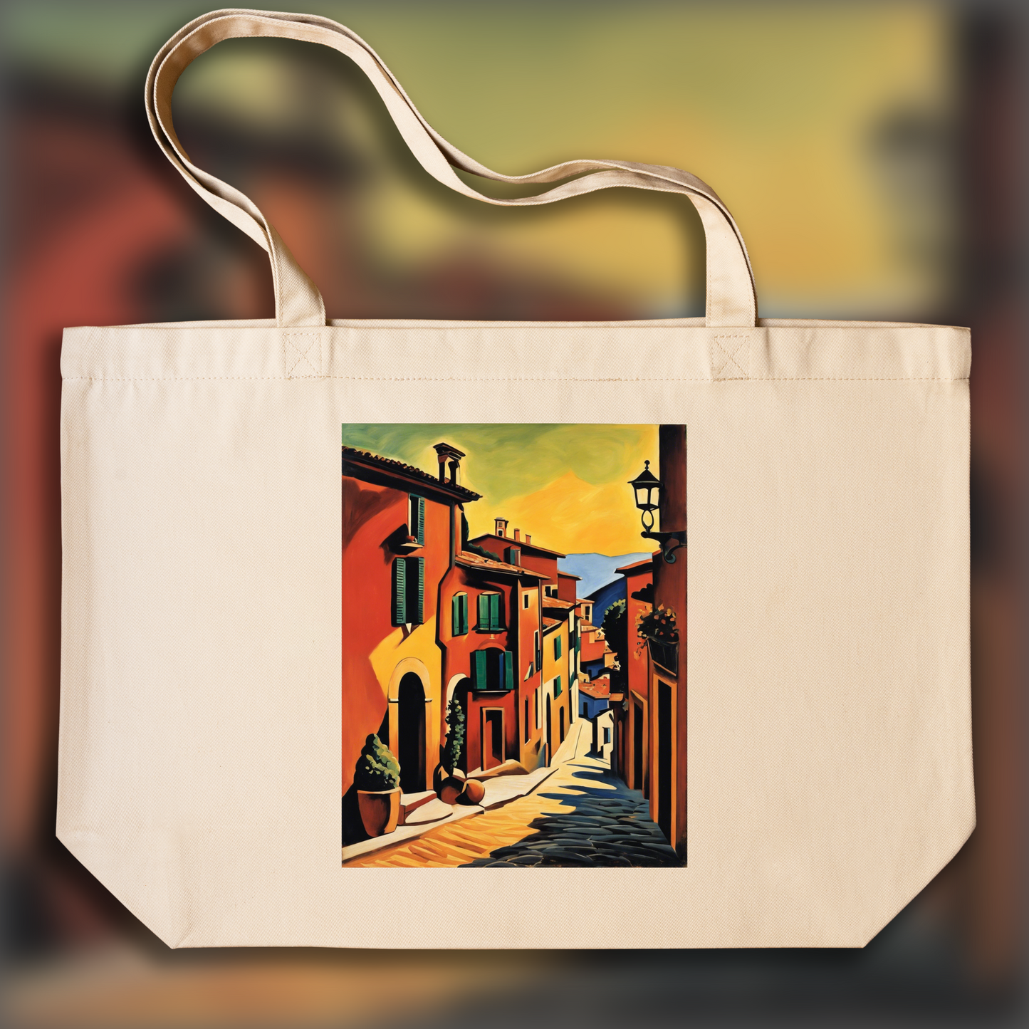 Tote bag - Paysages alliant couleurs fauves et formes audacieuses, Italie - 148768197