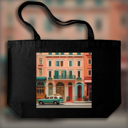 Tote bag - Symmetrical cinematography with a clean color palette, Street - 71001335