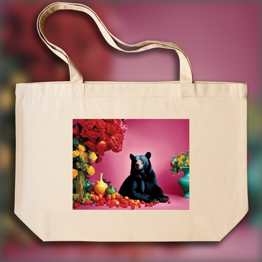 Tote bag - Photographie britannique glamour et saturée, a black bear - 1538913931