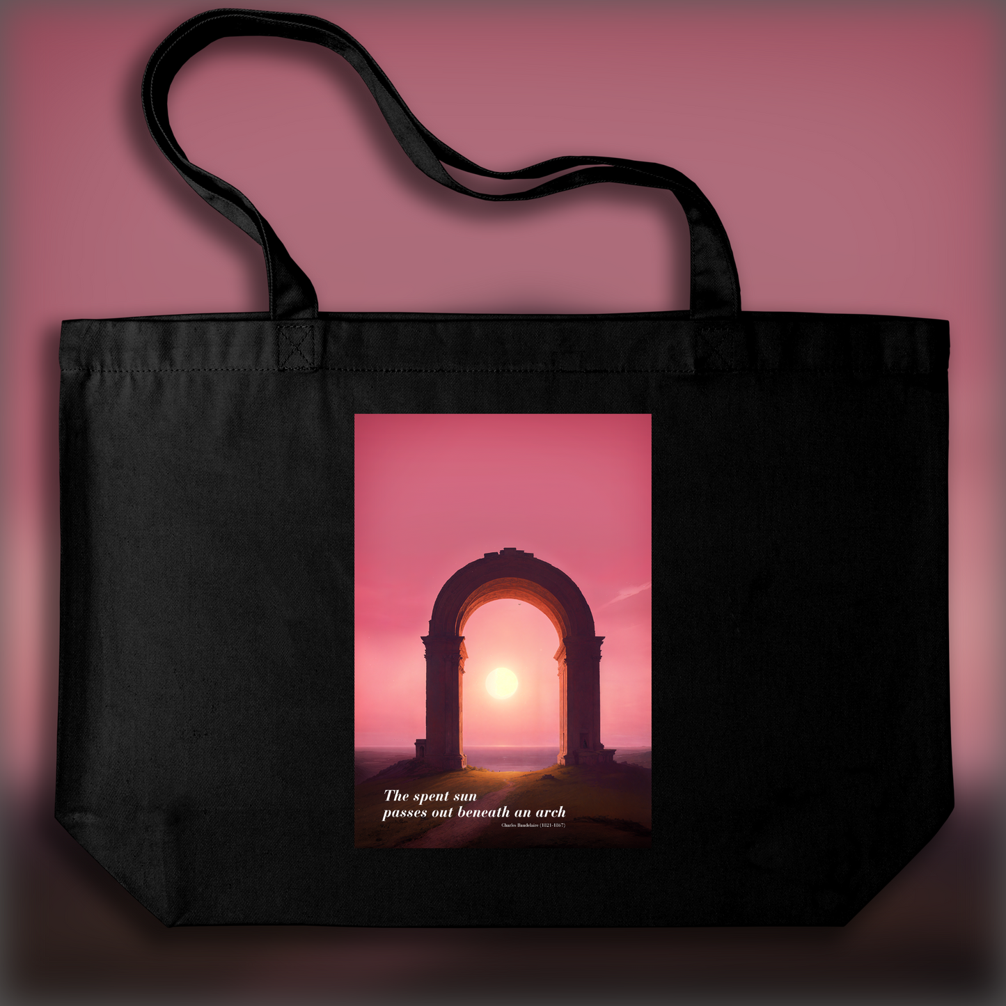 Tote bag - The spent sunpasses out beneath an arch, Charles Baudelaire