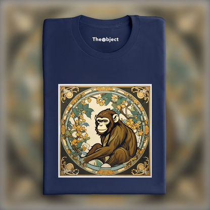 T-Shirt - Enchanting fusion of ornate lines and flowing shapes, Monkey - 3420935095