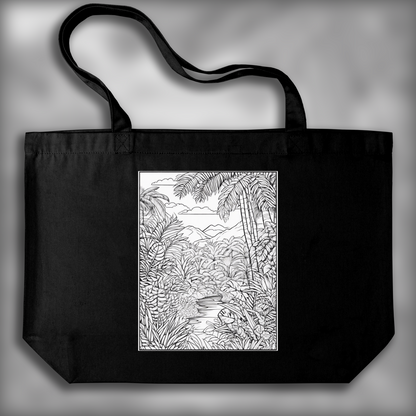 Tote bag - Drawing for coloring, Jungle - 3056583037