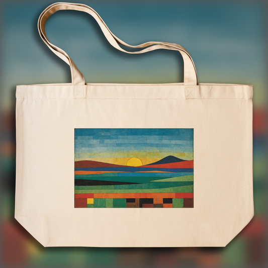 Tote bag - Abstract compositions with fanciful shapes, Zen landscape - 2998195337