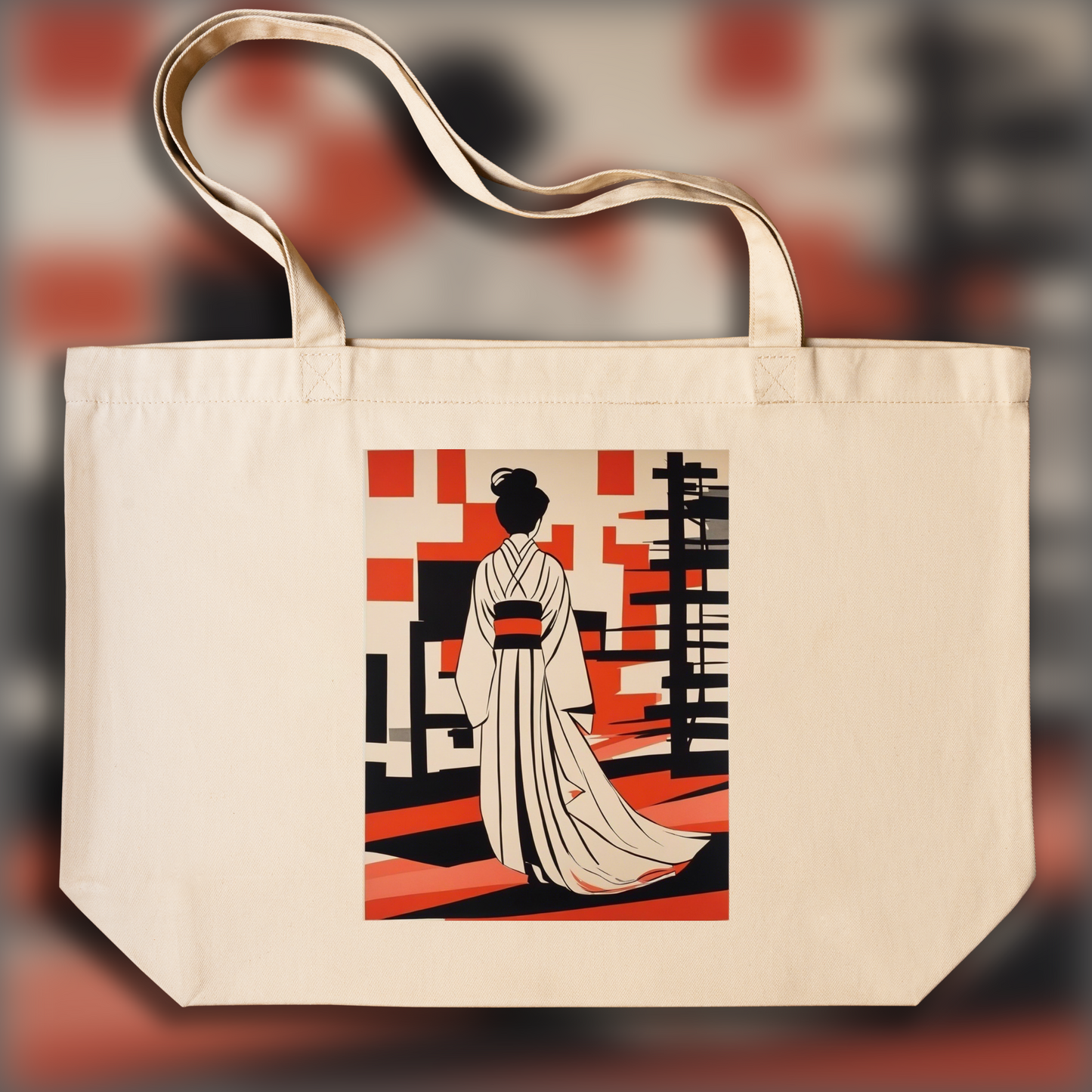 Tote bag - Clean American, modern and nervous illustration, Kimono - 1609644638