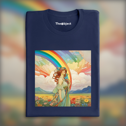 T-Shirt - Enchanting fusion of ornate lines and flowing shapes, Rainbow - 2354374204