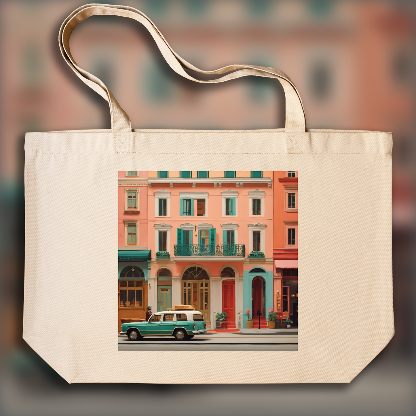 Tote bag - Symmetrical cinematography with a clean color palette, Street - 71001335