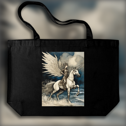 Tote bag - Illustration enchantée avec thèmes fantastiques, Licorne - 844284776