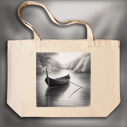 Tote bag - Dessin au crayon, Bateau - 2885986585