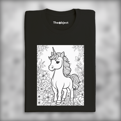 T-Shirt - Drawing for coloring, A baby cute unicorn - 259140410