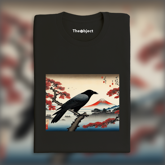 T-Shirt - Vues poétiques ukiyo-e, moments fugaces, Corbeau - 3260586941