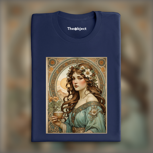 T-Shirt - Enchanting fusion of ornate lines and flowing shapes, Coffee - 1622184947