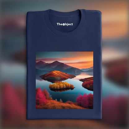 T-Shirt - Colorful and abstract images, capturing geometric compositions in landscapes, Lake - 3522762627