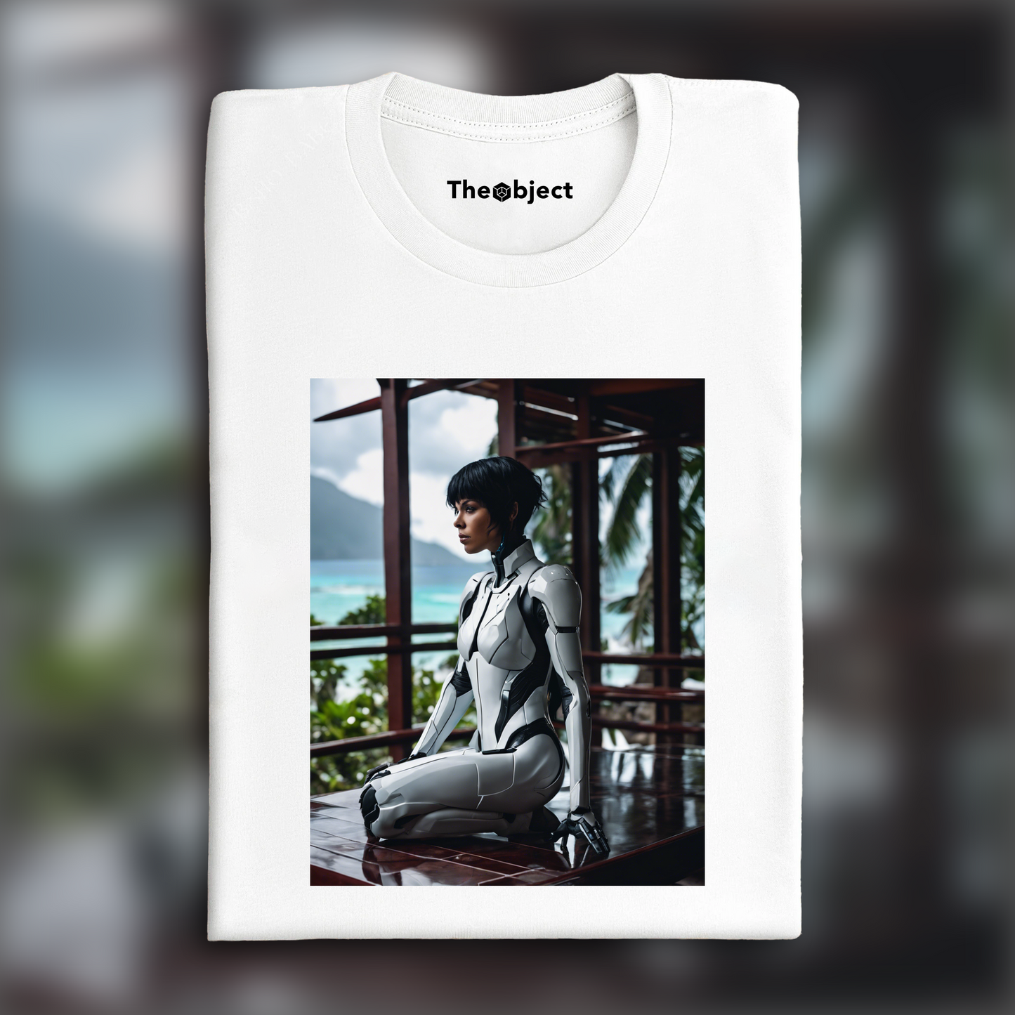 T-Shirt - Realistic photography, Ghost in the shell cyborg, in the Seychelles - 3872038776