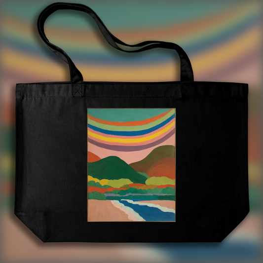 Tote bag - Figuratif intimiste américain, tendance abstraite, Arc-en-ciel - 3914833601