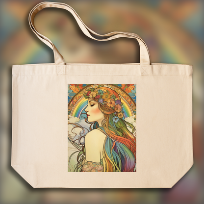 Tote bag - Enchanting fusion of ornate lines and flowing shapes, Rainbow - 131138101