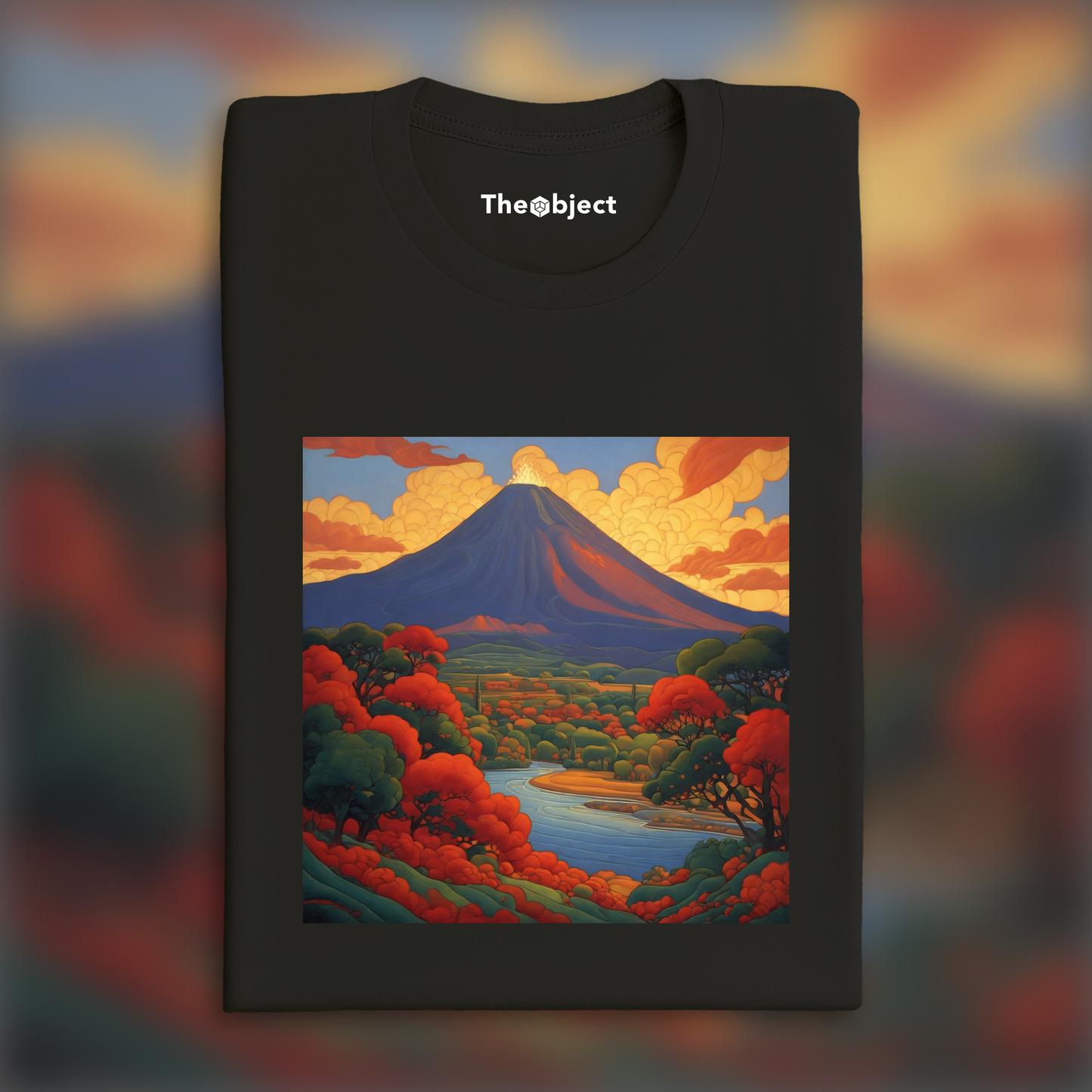 T-Shirt - Mystical symbolist compositions in bright colors, Volcano - 2990770874