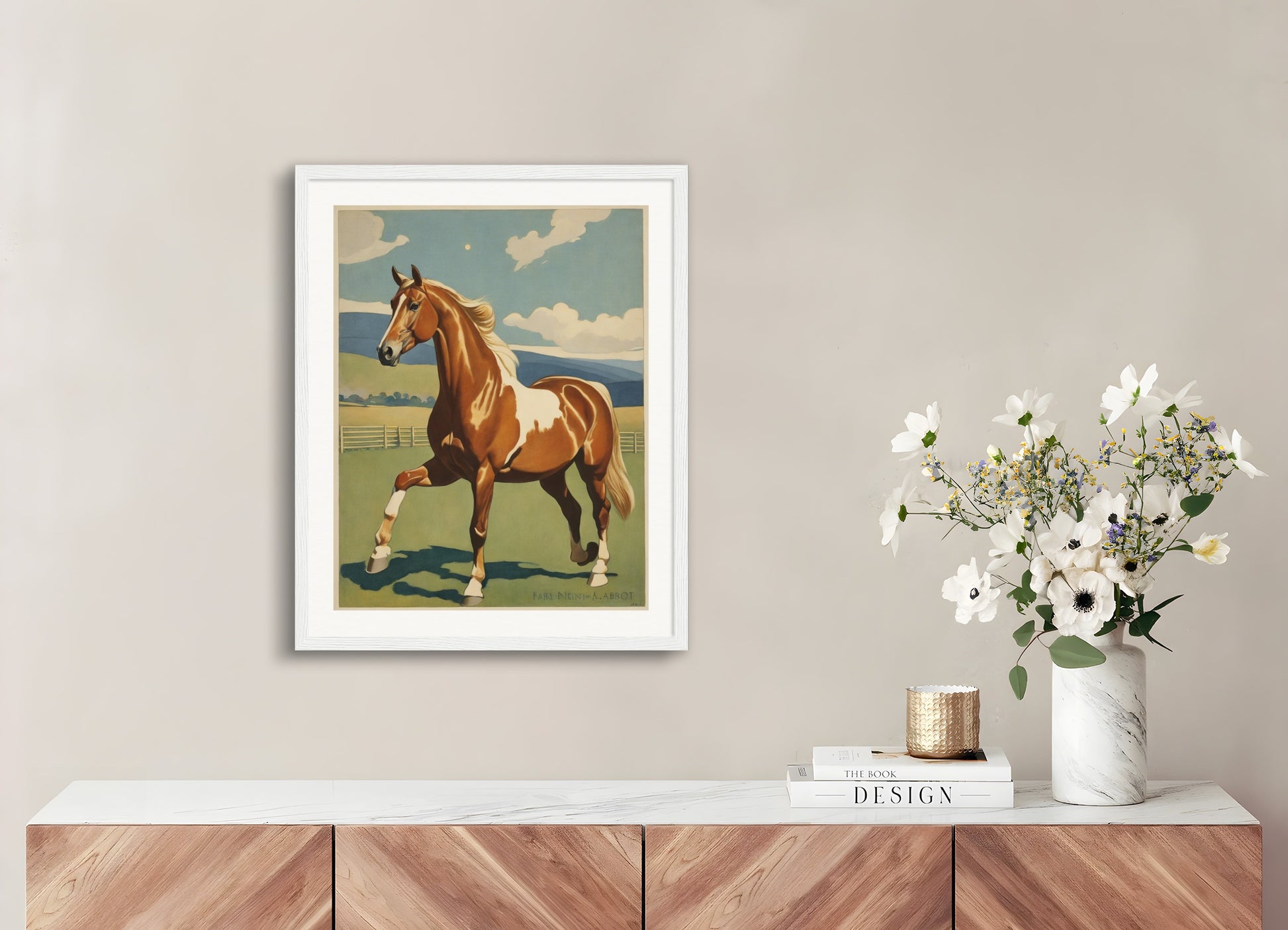 Poster with wood frame: Elenore Abbott, Horse