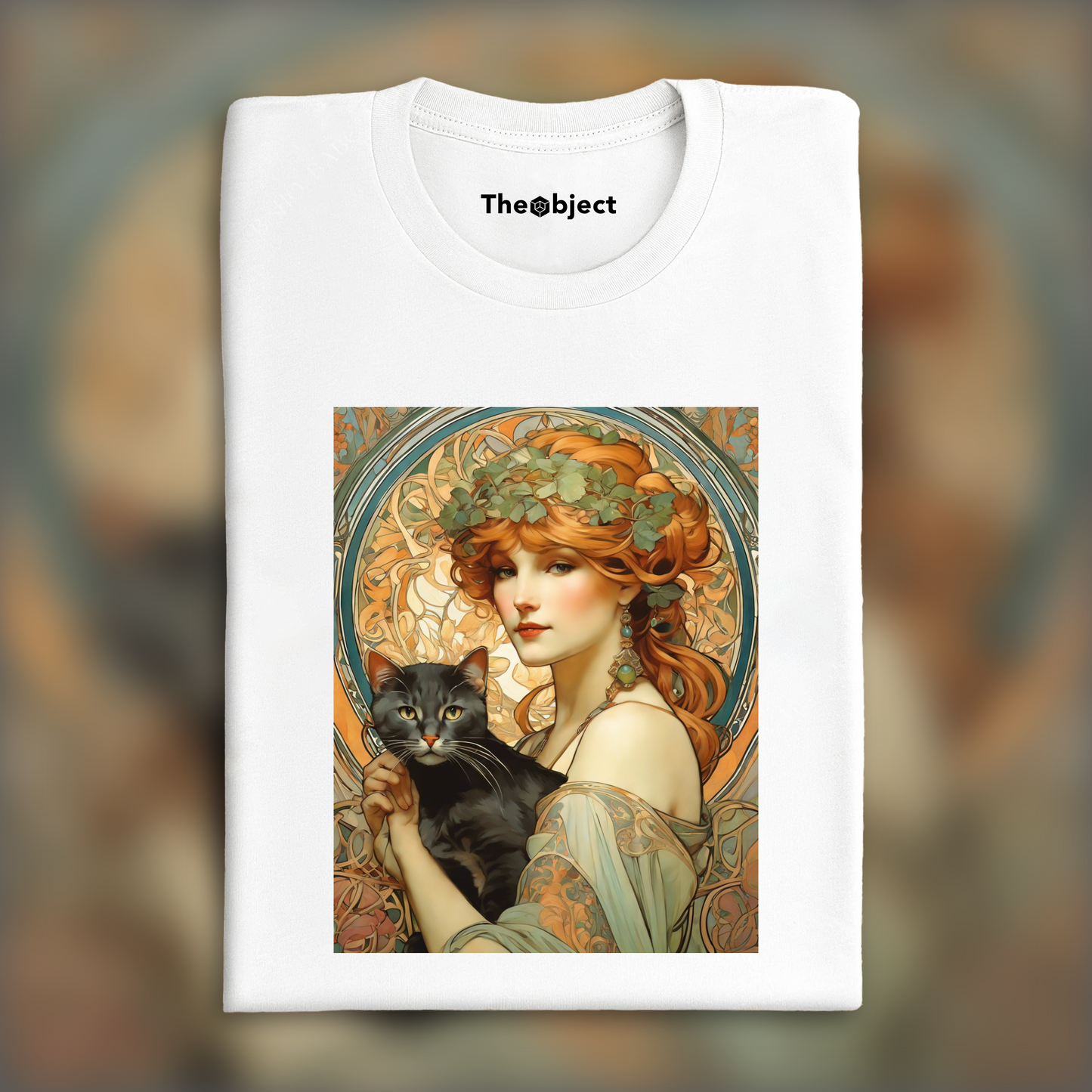 T-Shirt - Enchanting fusion of ornate lines and flowing shapes, Cat - 2798202489