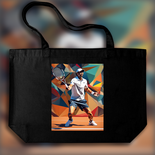 Tote bag - Low polygon, Tennis player - 128082634