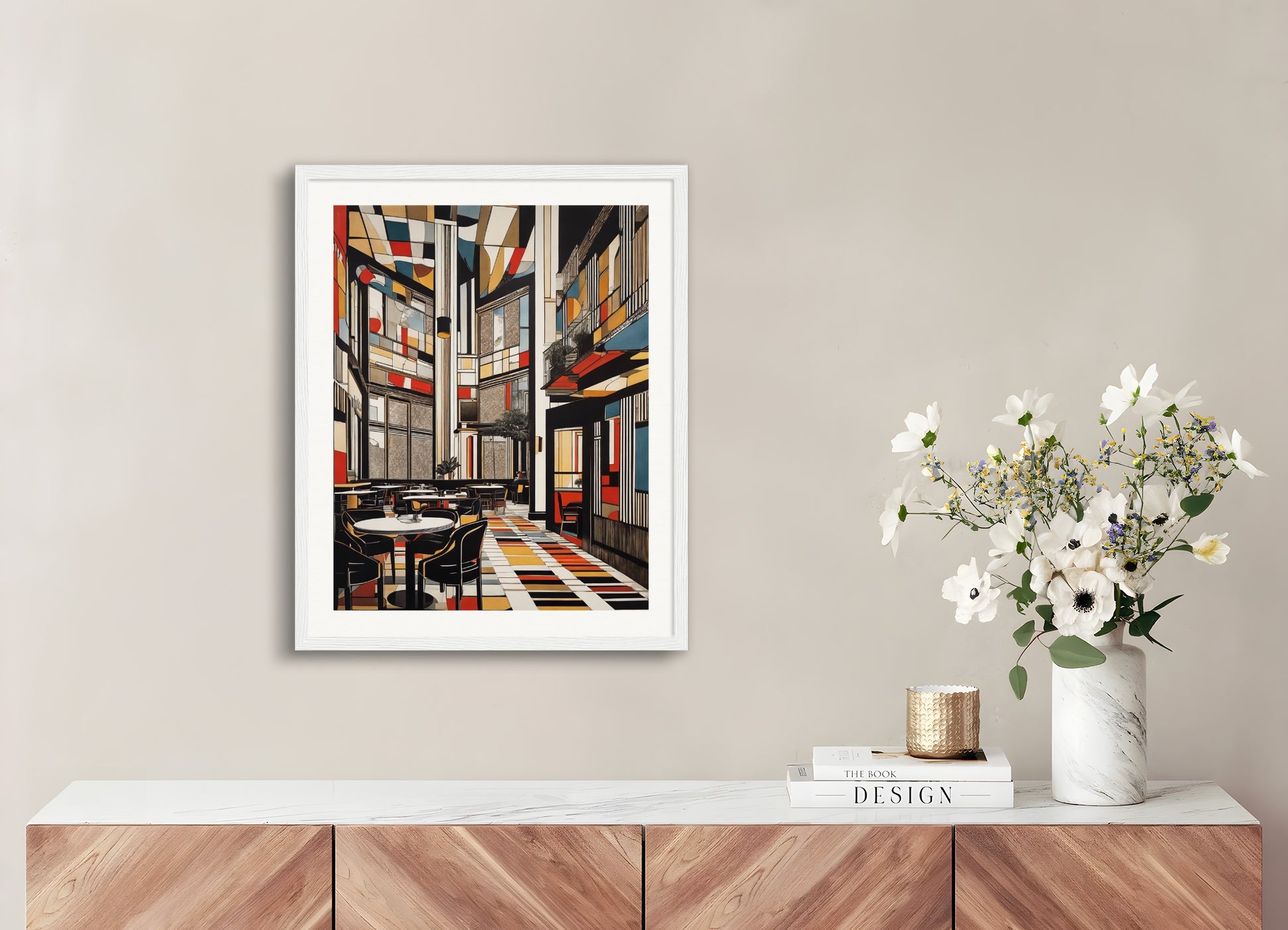 Poster with wood frame: Bauhaus, 