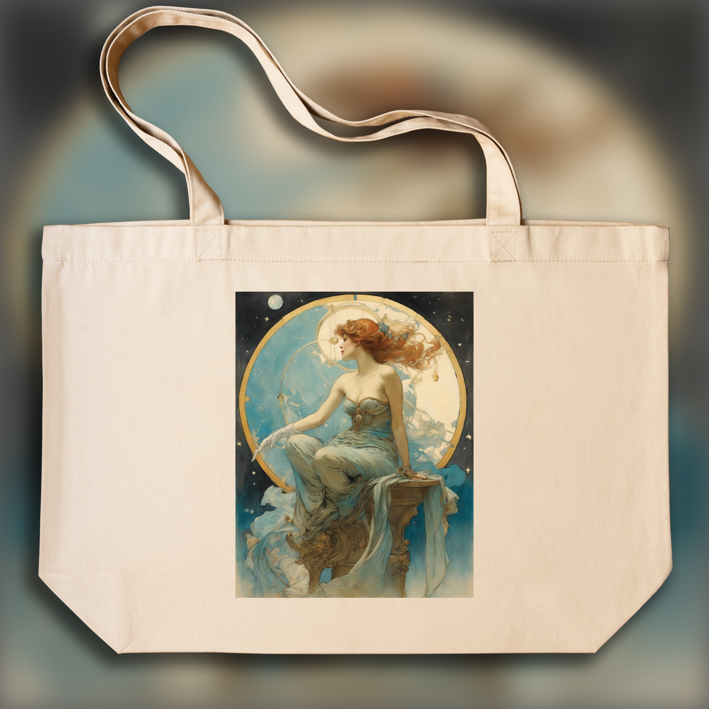 Tote bag - Provocative Baudelairean scene, eroticism and macabre symbolism, Astrology, Aquarius sign - 2310600653