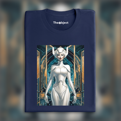 T-Shirt - Art Deco, a white ghost in the shell cyborg in the Seychelles - 452370860