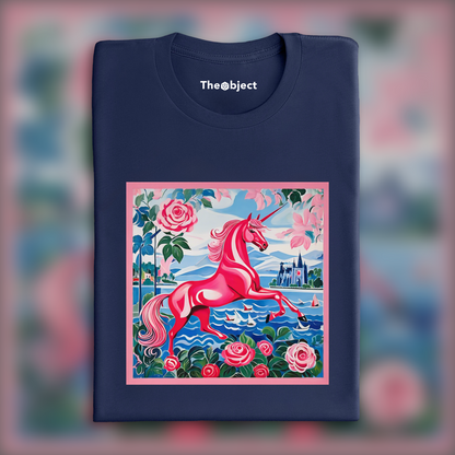 T-Shirt - Bright and cheerful scene, playful patterns, Pink unicorn - 817095620