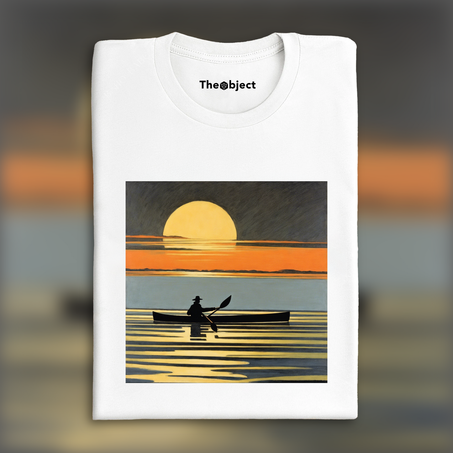 T-Shirt - Belgian symbolism with haunting solitude, man in kayak - 2073688938