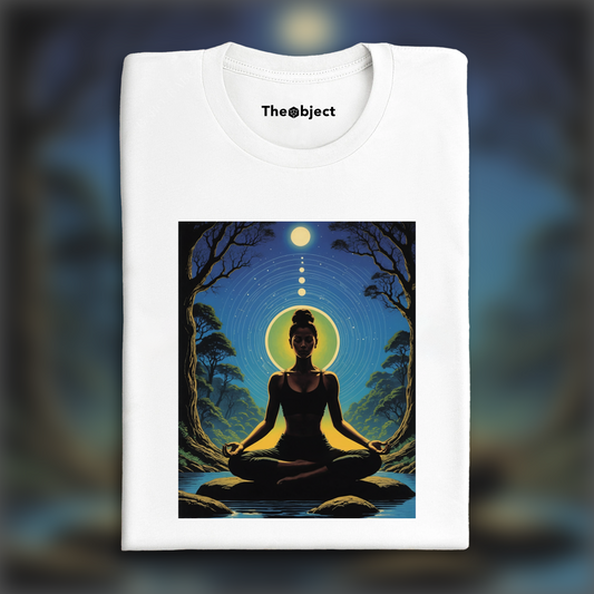 T-Shirt - French science fiction comics, dreamlike and psychedelic landscapes, Yoga - 1751847360