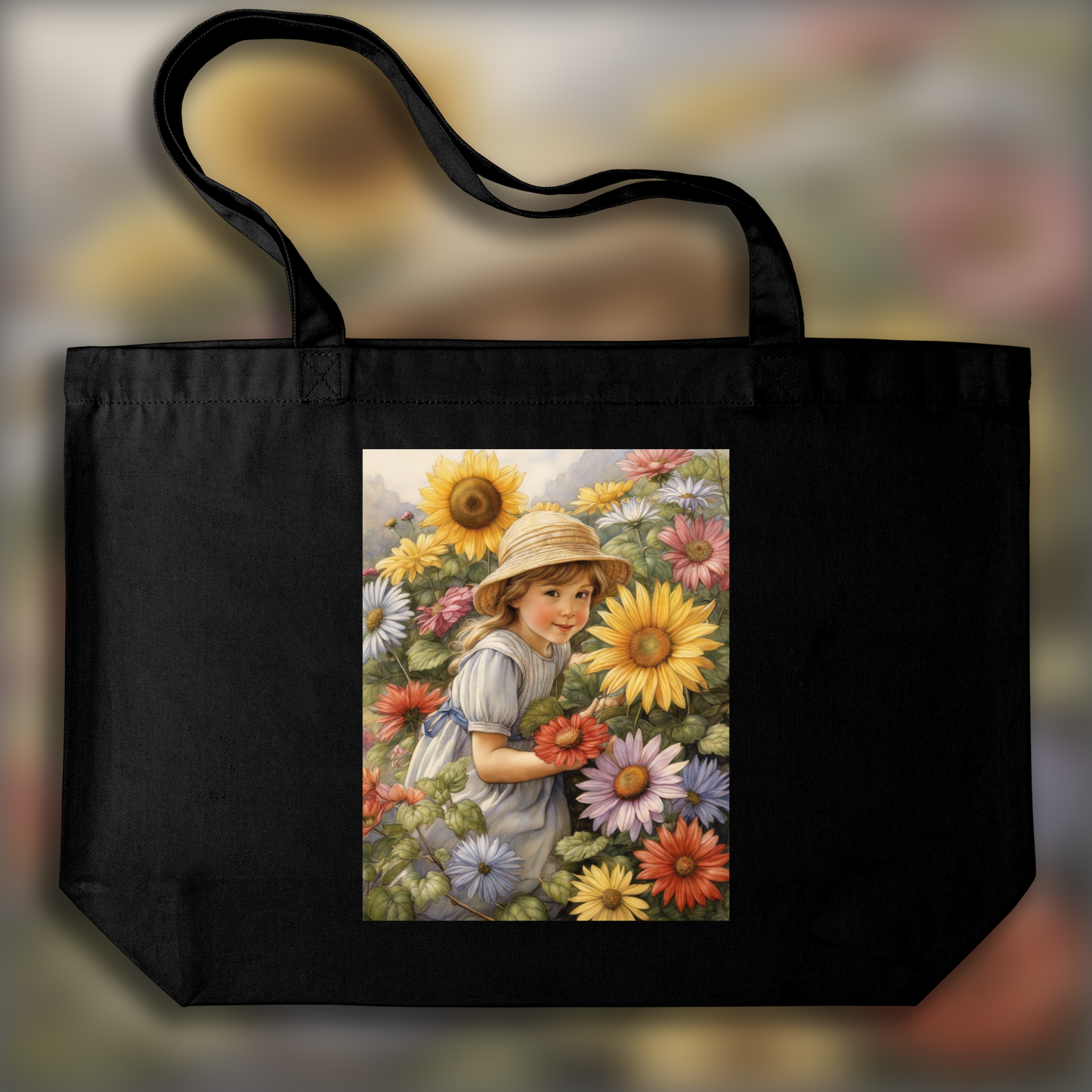 Tote bag - British illustration with natural poetics, Flower - 1744906030