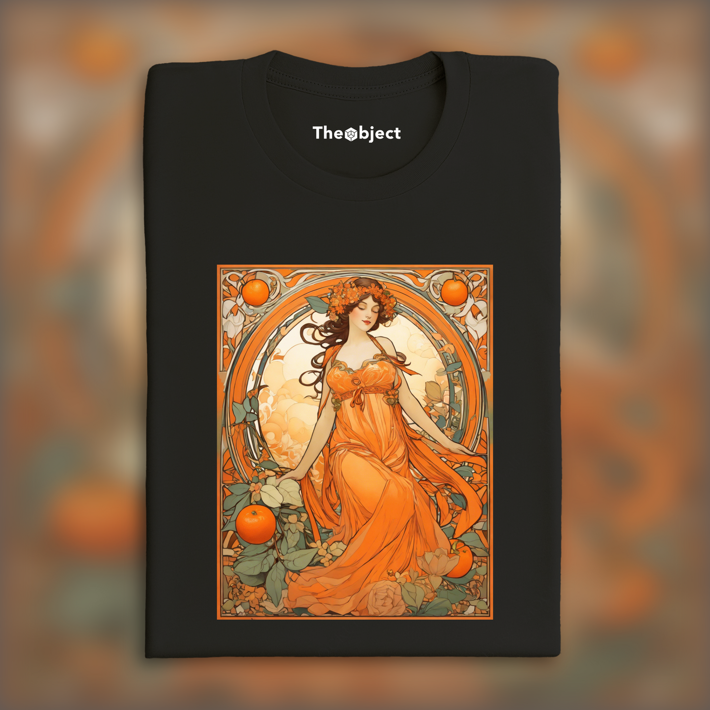 T-Shirt - Enchanting fusion of ornate lines and flowing shapes, Orange  - 3550359533