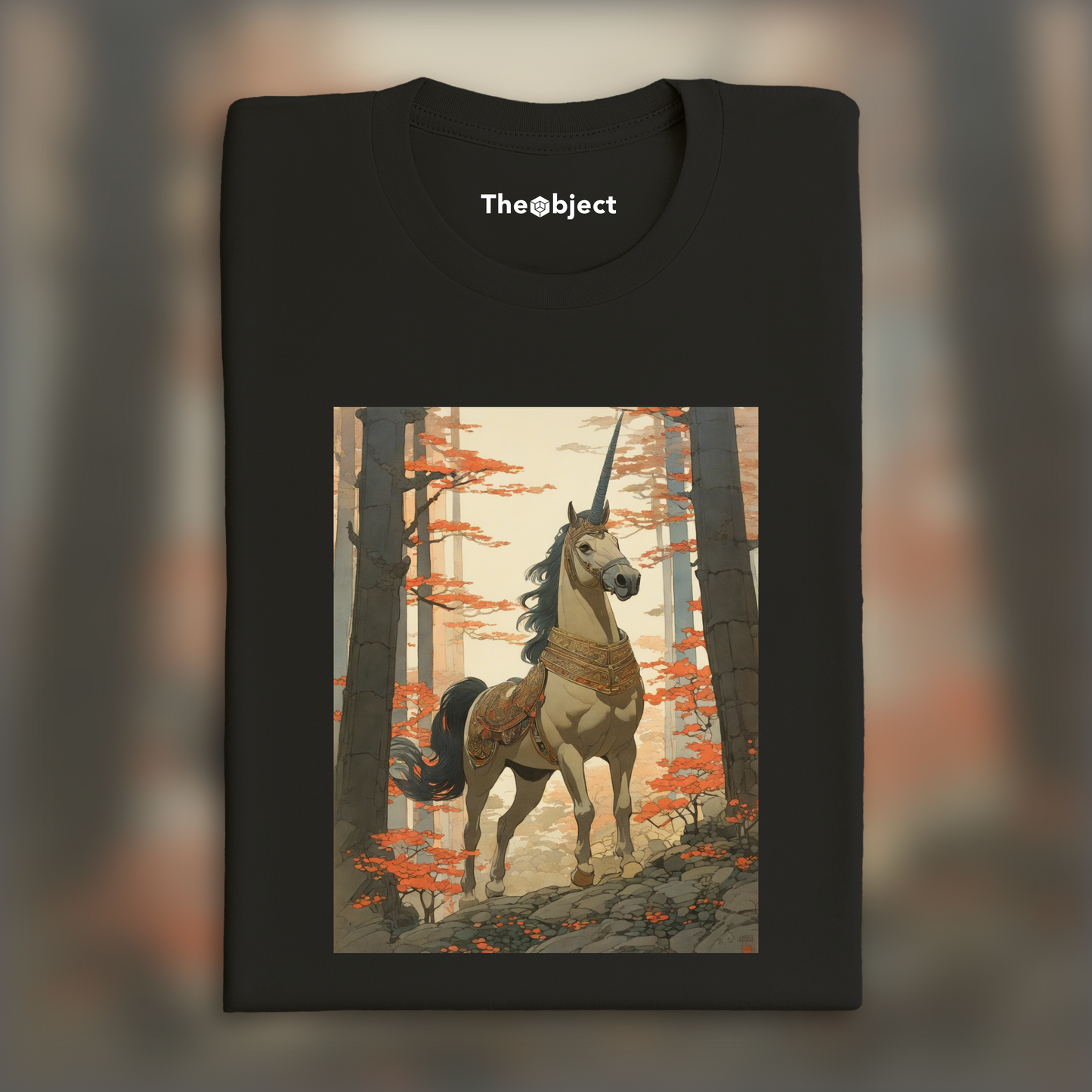 T-Shirt - Gravures sur bois japonaises capturant des paysages sereins, Licorne - 1335892211