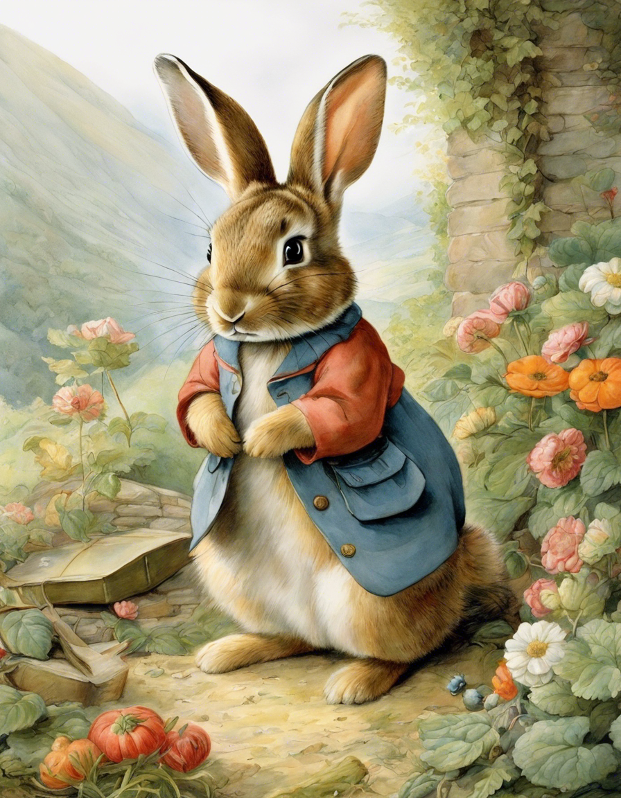 Poster - Charming tales, delicate British watercolors, Rabbit - 2554048842