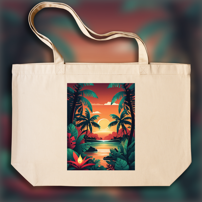 Tote bag - Tropical Jungle, Candle - 1349520665