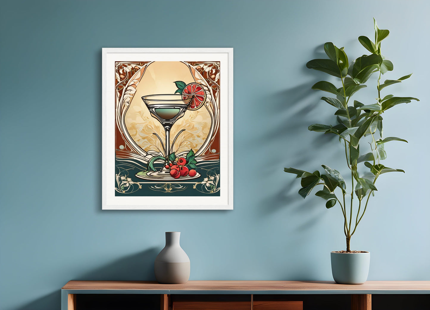 Poster with wood frame: Art Nouveau (Architecture), Cocktail