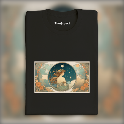 T-Shirt - Enchanting fusion of ornate lines and flowing shapes, Moon and clouds - 1710812224