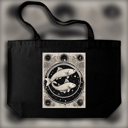 Tote bag - Constellation drawing, astrology, pisces sign - 3683805944