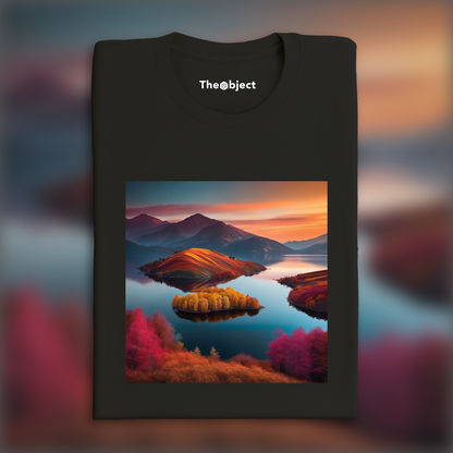 T-Shirt - Images colorées et abstraites, capturant des compositions géométriques dans les paysages, Lac - 3522762627