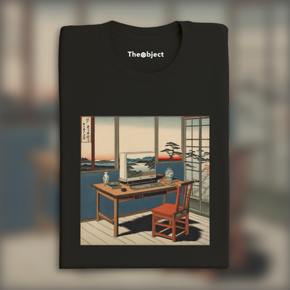 T-Shirt - Poetic ukiyo-e views, fleeting moments, a computer on a table - 326776280