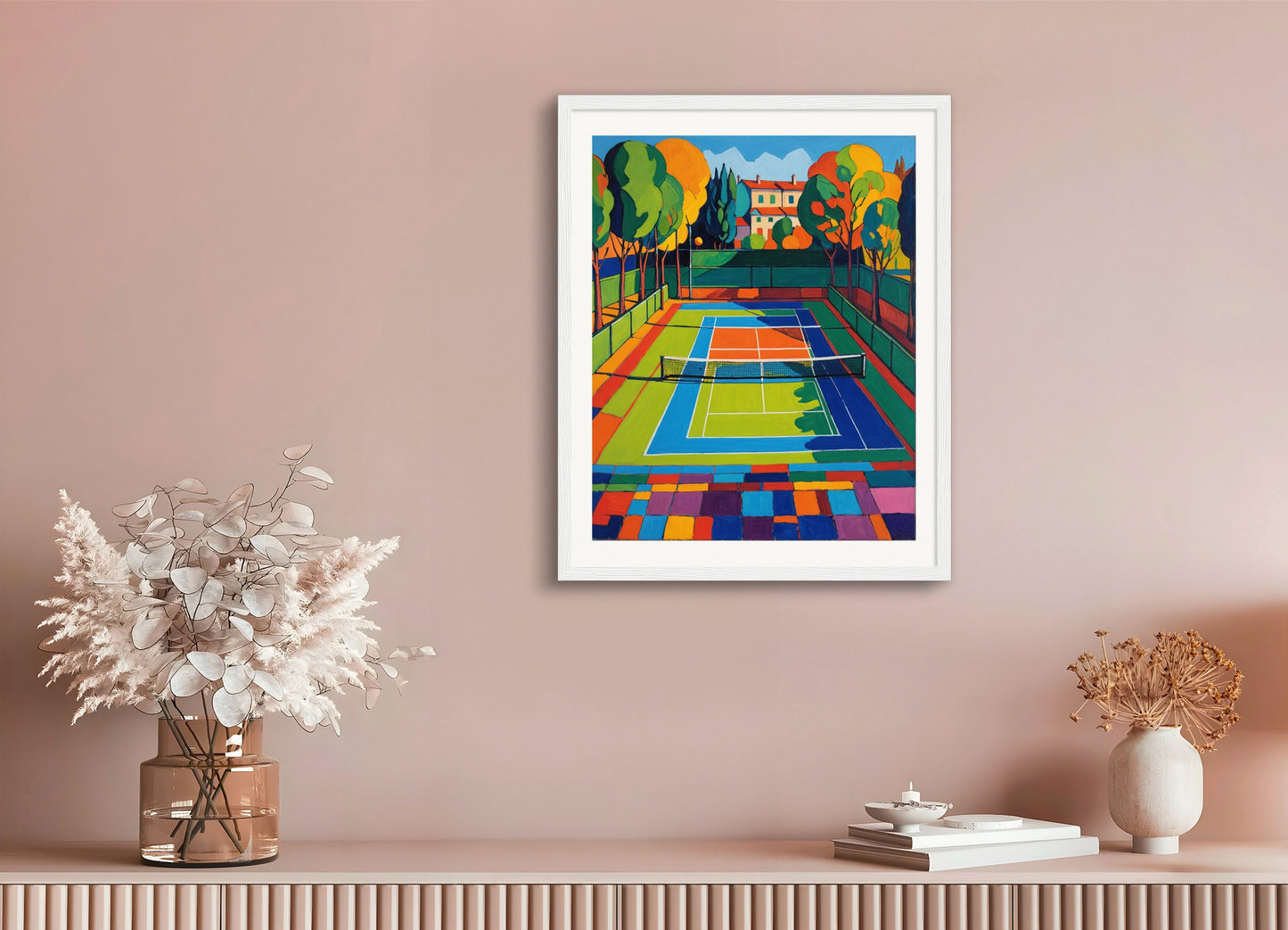 Poster with wood frame: Fauvism, Tennis court