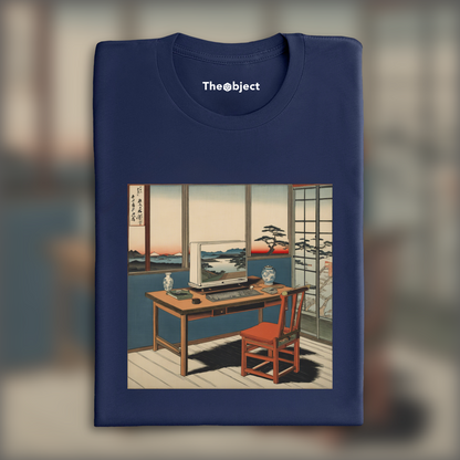 T-Shirt - Poetic ukiyo-e views, fleeting moments, a computer on a table - 326776280