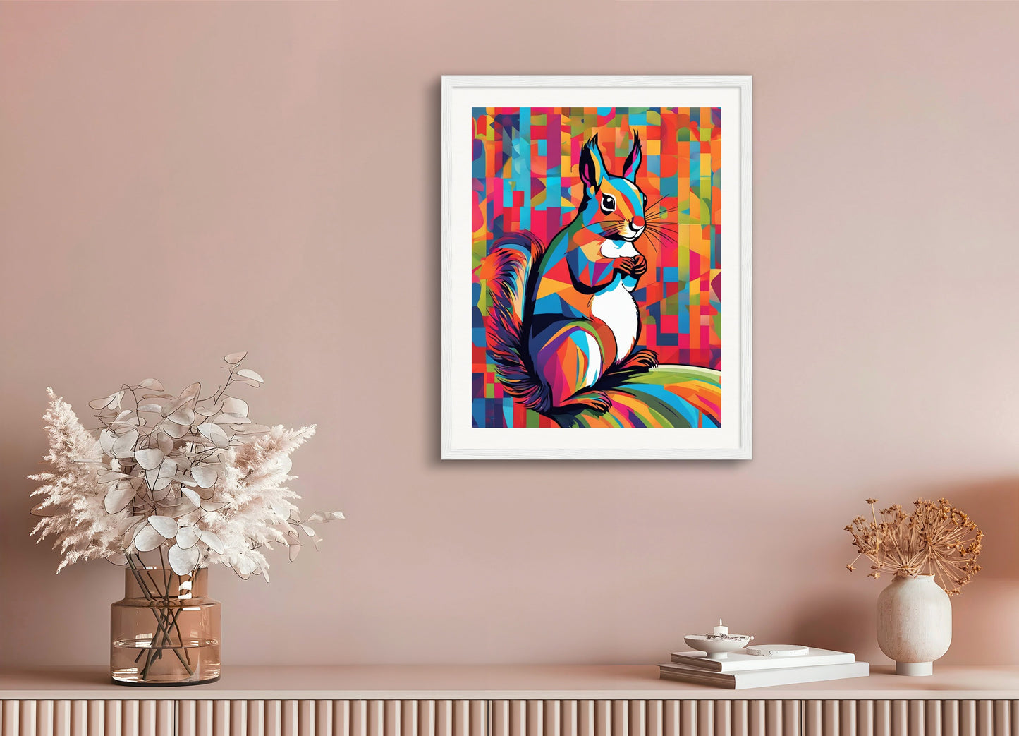 Poster with wood frame: Neo-pop art, Squirrel