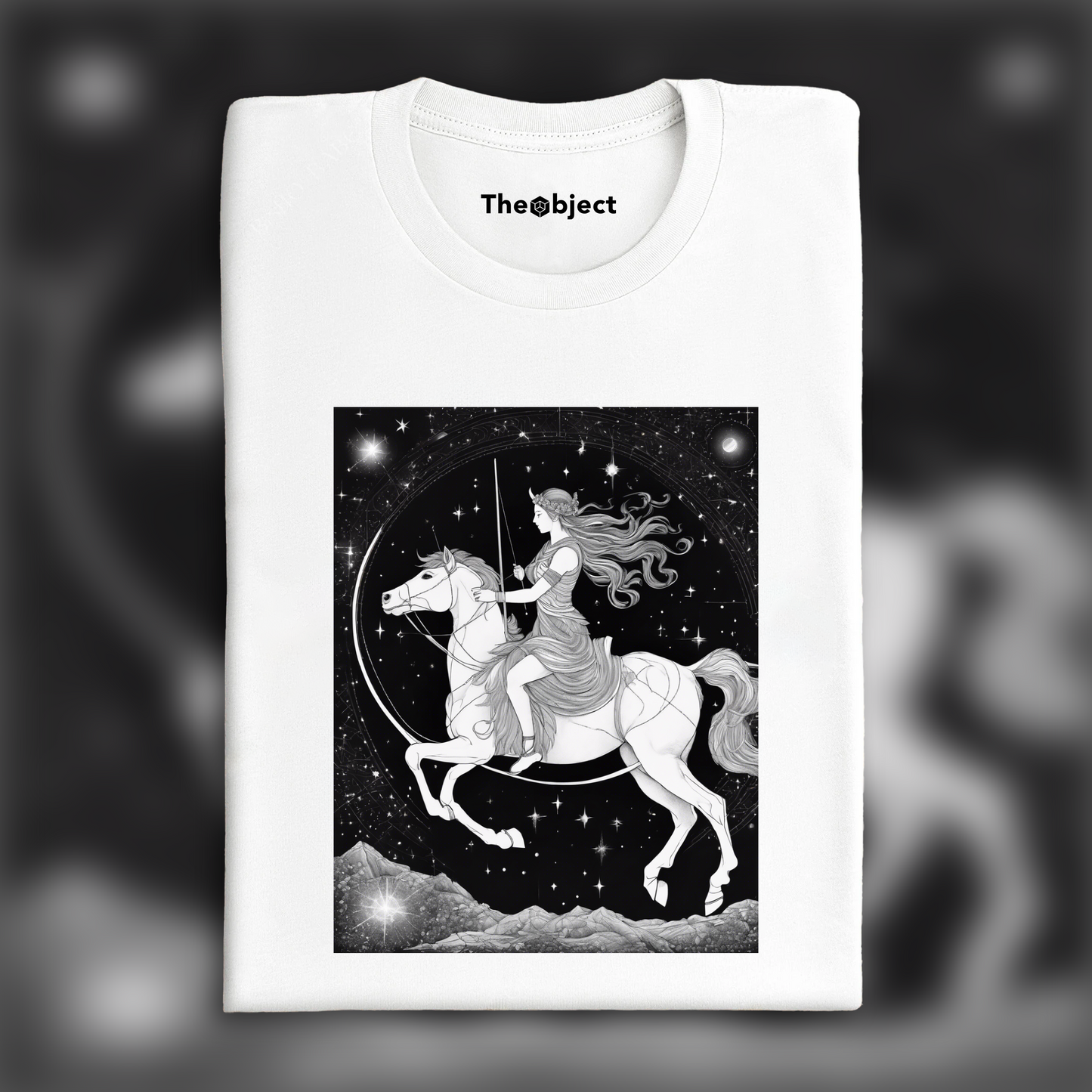 T-Shirt - Constellations beautiful drawing, black background, Astrology, archer centaur - 537764476