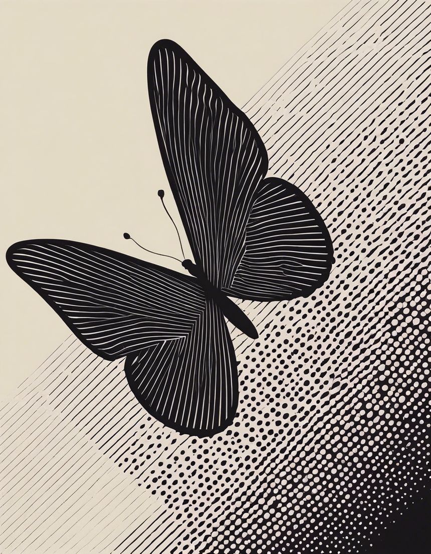 Image - Halftone Dot Art, Butterfly - 1595048579