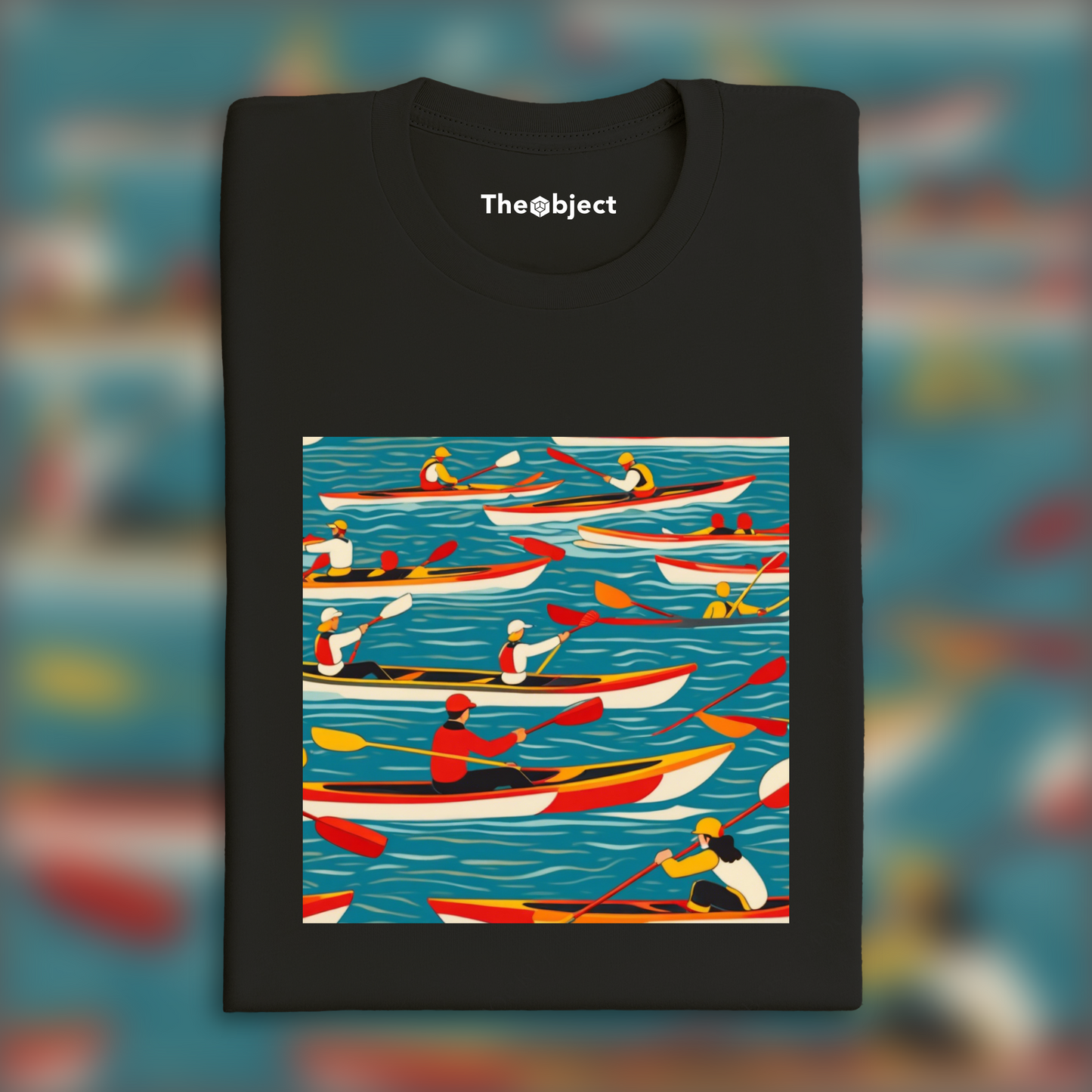 T-Shirt - Meticulous pointillist scene, capturing light, Kayak sport - 969676365